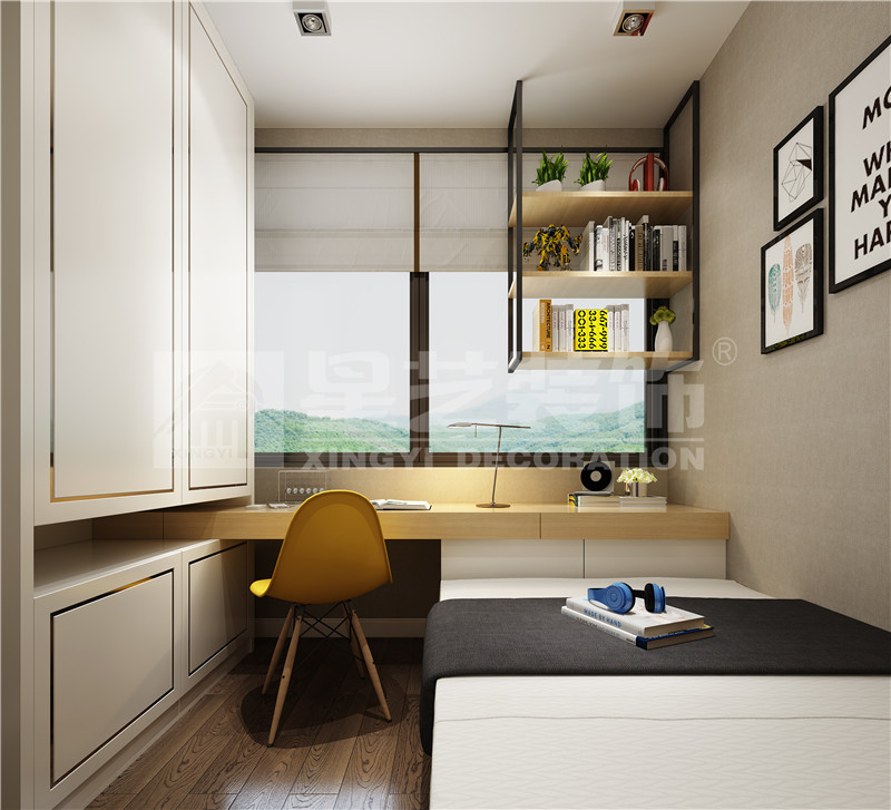 華發(fā)國賓壹號(hào)98平次臥裝修效果圖