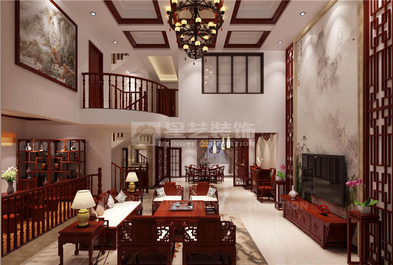 扶綏黨辦別墅360平客廳裝修效果圖