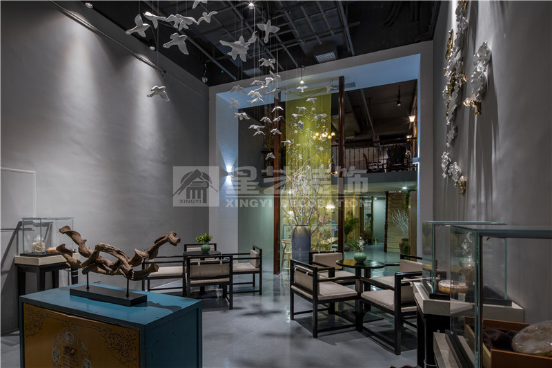 南寧蔓華藝品軒文化沙龍180平會客區(qū)裝修設(shè)計(jì)實(shí)景圖