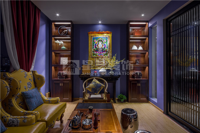 南寧蔓華藝品軒文化沙龍180平茶室會客區(qū)裝修設(shè)計(jì)實(shí)景圖