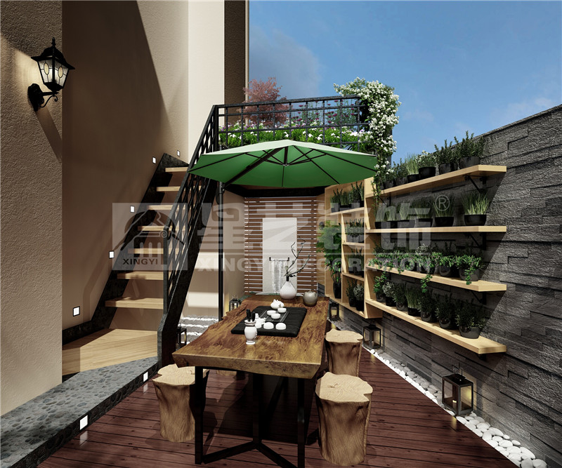 華發(fā)國賓壹號(hào)98平陽臺(tái)裝修效果圖