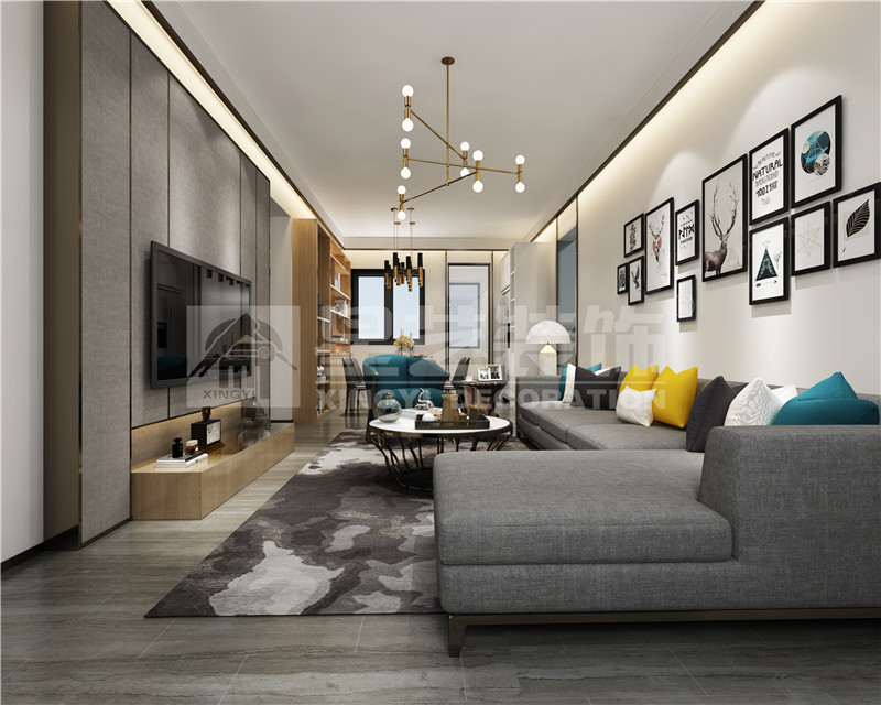 華發(fā)國賓壹號(hào)98平客廳裝修效果圖