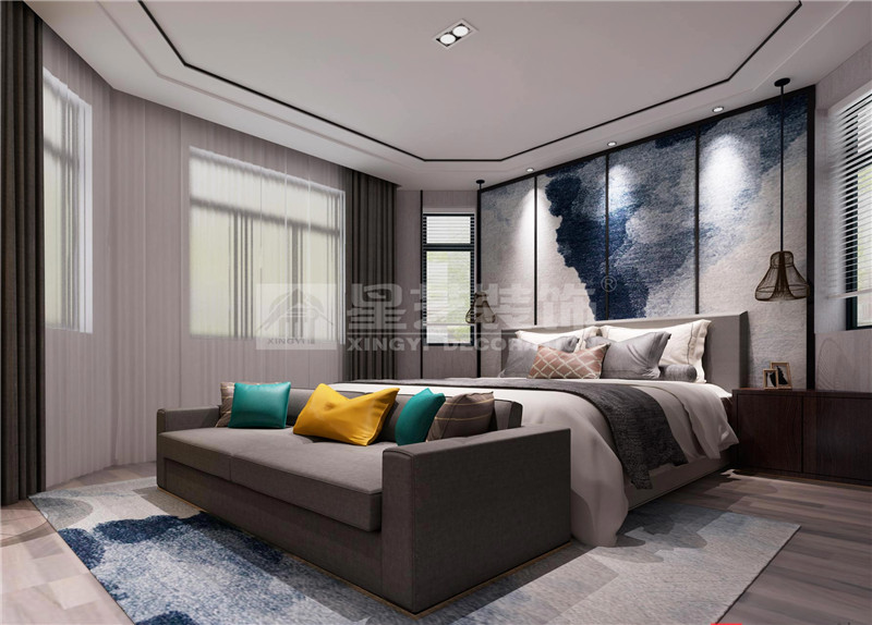 龍基傳媒星城179平現代簡約臥室裝修效果圖