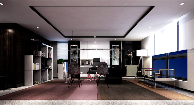 歐日電梯公司1300平辦公區(qū)裝修設計效果圖