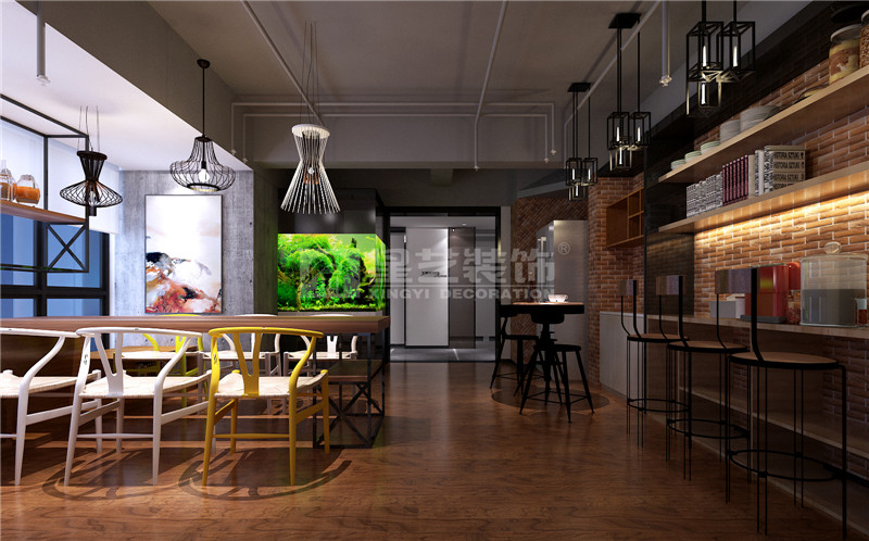 歐日電梯公司1300平休閑區(qū)裝修設計效果圖