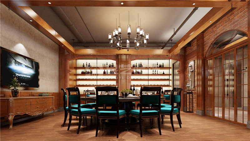 東盟慧谷西餐廳300平用餐區(qū)裝修設計效果圖