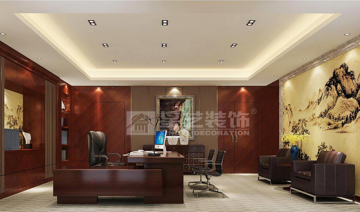 青秀萬達會所200平辦公室裝修設(shè)計效果圖