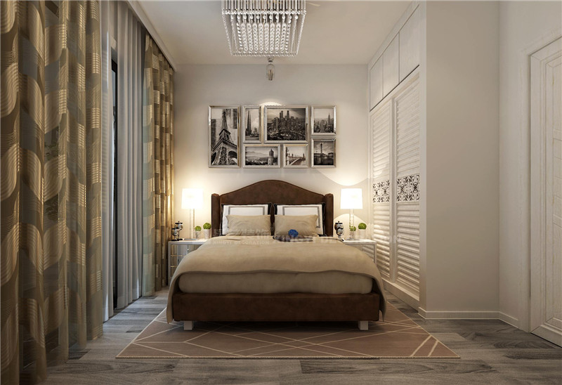 龍灘宿舍120平現(xiàn)代風格臥室裝修效果圖