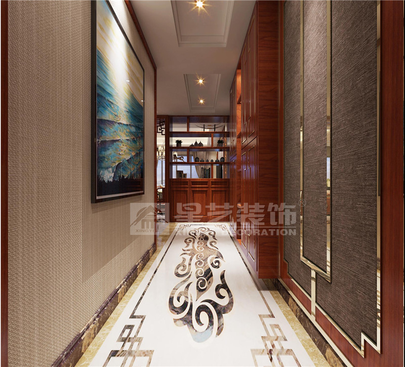 翡翠園205平新中式風格玄關裝修效果圖