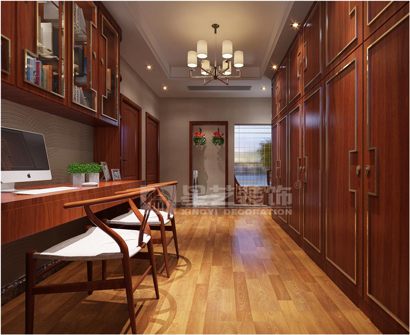 翡翠園205平新中式風格書房裝修效果圖