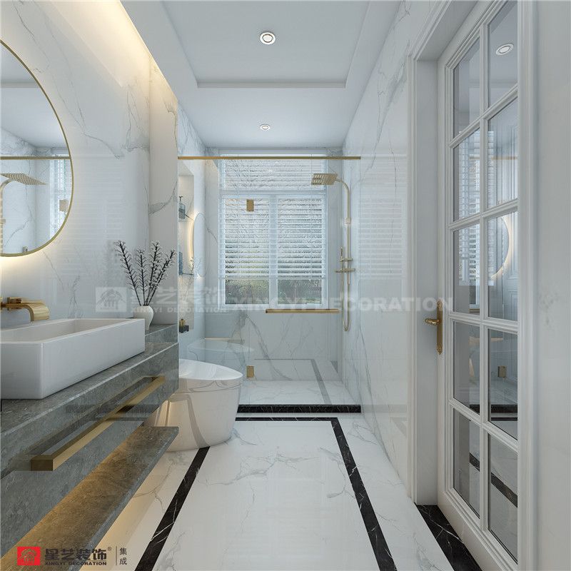 萬達(dá)茂140平現(xiàn)代簡約衛(wèi)生間裝修效果圖