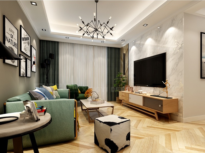 南寧裝修公司星藝裝飾北歐風格客廳射燈