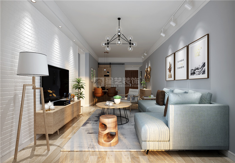 保利領繡前城110平客廳裝修效果圖