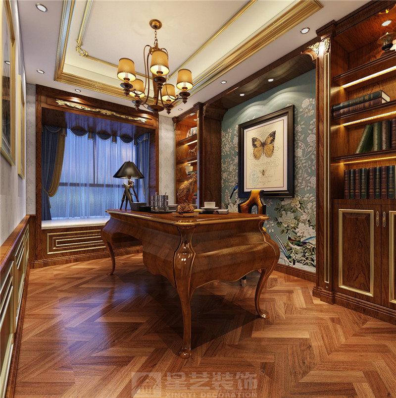 綠地中央廣場(chǎng)210平書房裝修效果圖