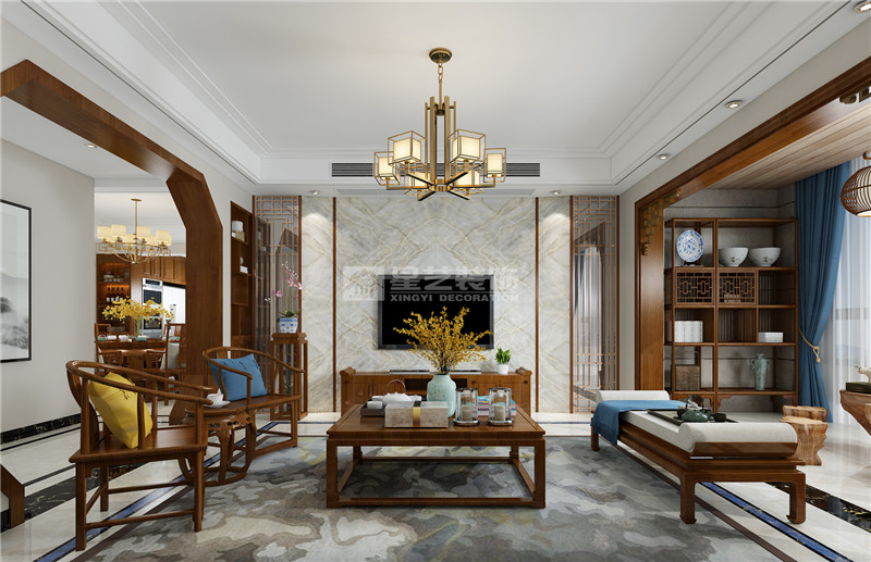 華發(fā)國賓壹號(hào)170平客廳裝修效果圖