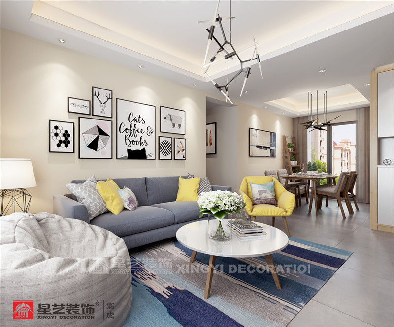 華潤(rùn)二十四城100平客廳裝修效果圖
