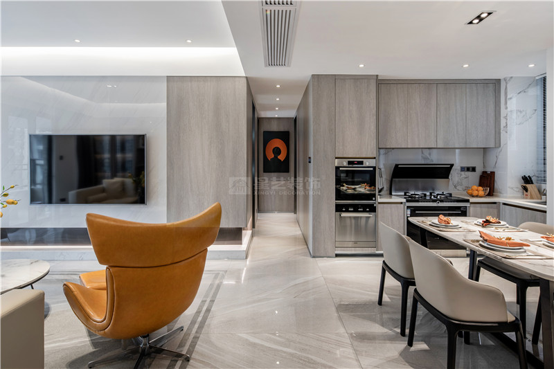 華發(fā)國賓壹號(hào)120平客餐廳裝修實(shí)景圖