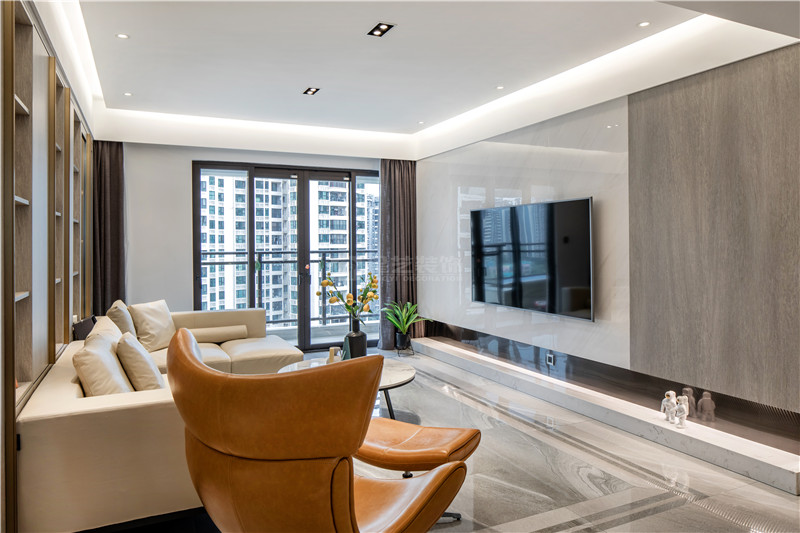 華發(fā)國賓壹號(hào)120平客廳裝修實(shí)景圖