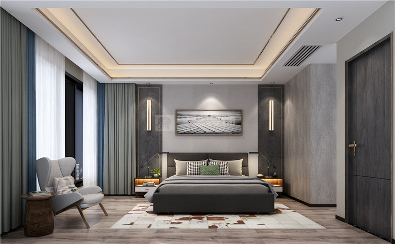 華發(fā)國(guó)賓壹號(hào)  140平主臥裝修效果圖