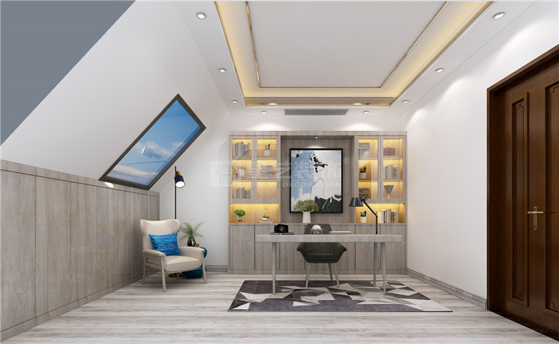 合景天俊260平三樓書(shū)房裝修效果圖