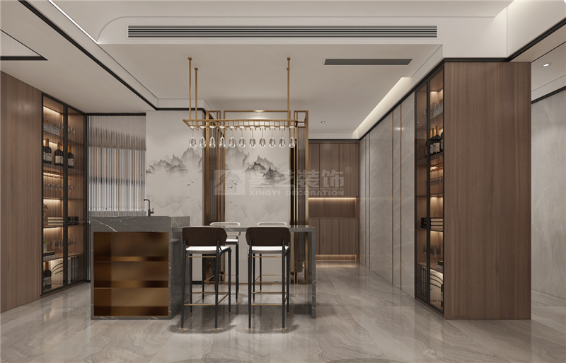 保利冠江墅149平吧臺區(qū)裝修效果圖