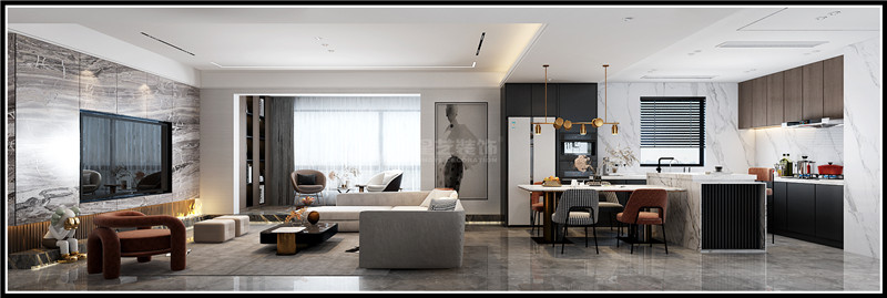 霖峰壹號162平客餐廳裝修效果圖