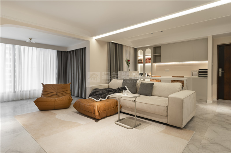 萬象華府140平客廳裝修實(shí)景圖