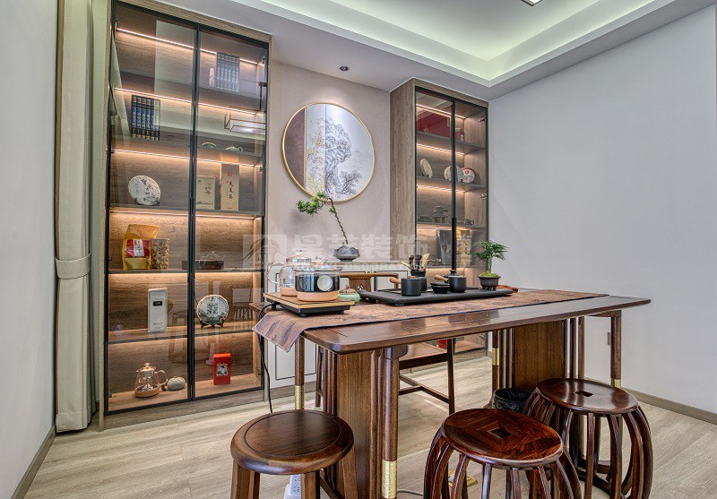 建發(fā)鼎華北大瓏廷 170平新中式風(fēng)格書房裝修實景圖