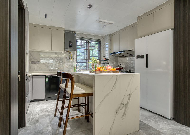 建發(fā)鼎華北大瓏廷 170平新中式風(fēng)格廚房裝修實景圖