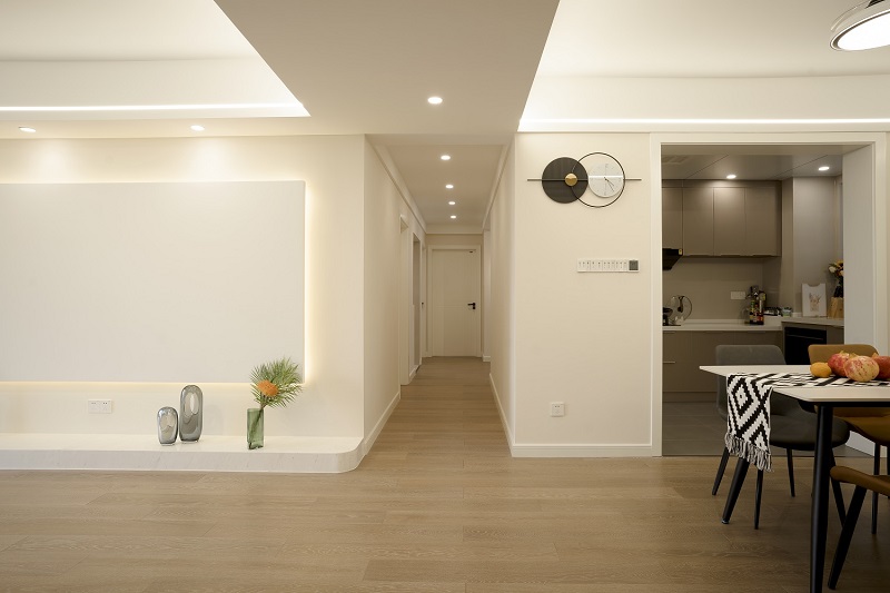 德澤苑130平奶油風(fēng)客廳實景