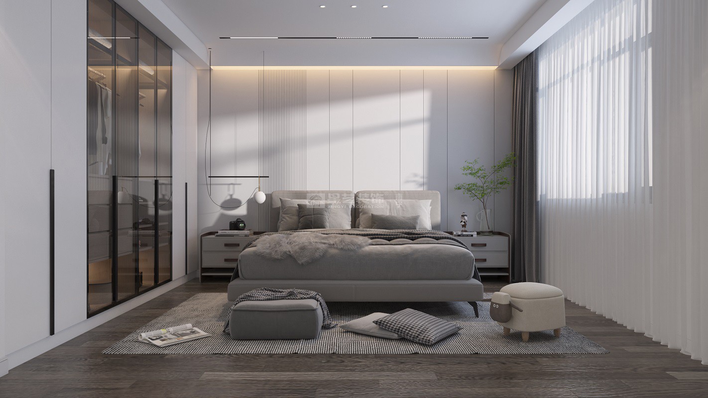 翡麗灣800平現(xiàn)代輕奢臥室裝修效果圖