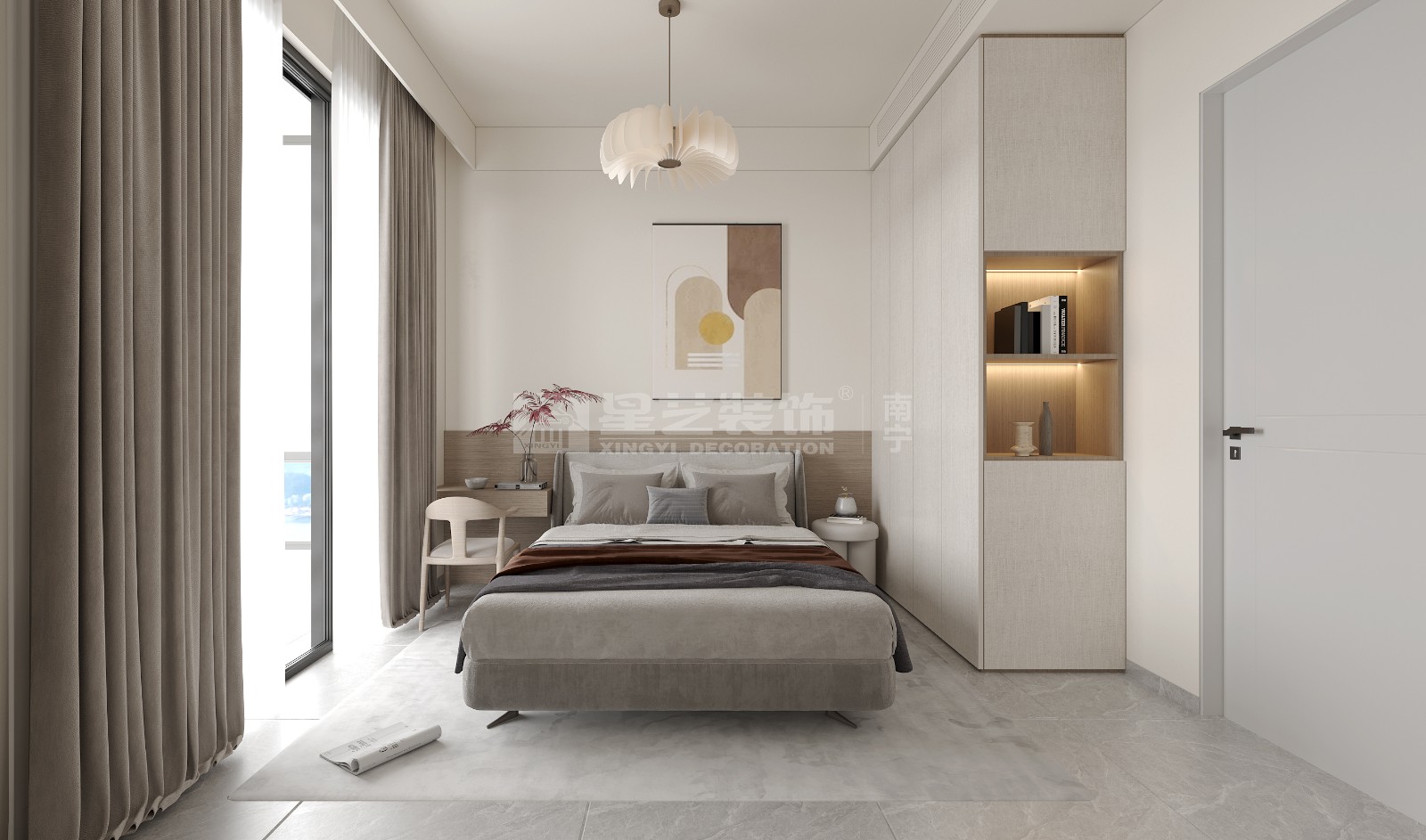 五象印月140平現(xiàn)代奶油風臥室裝修效果圖