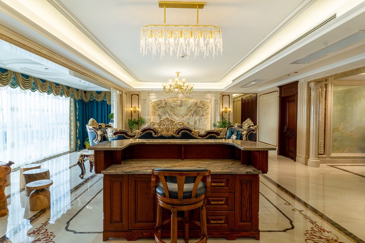 西園悅府223平歐式風格客廳裝修