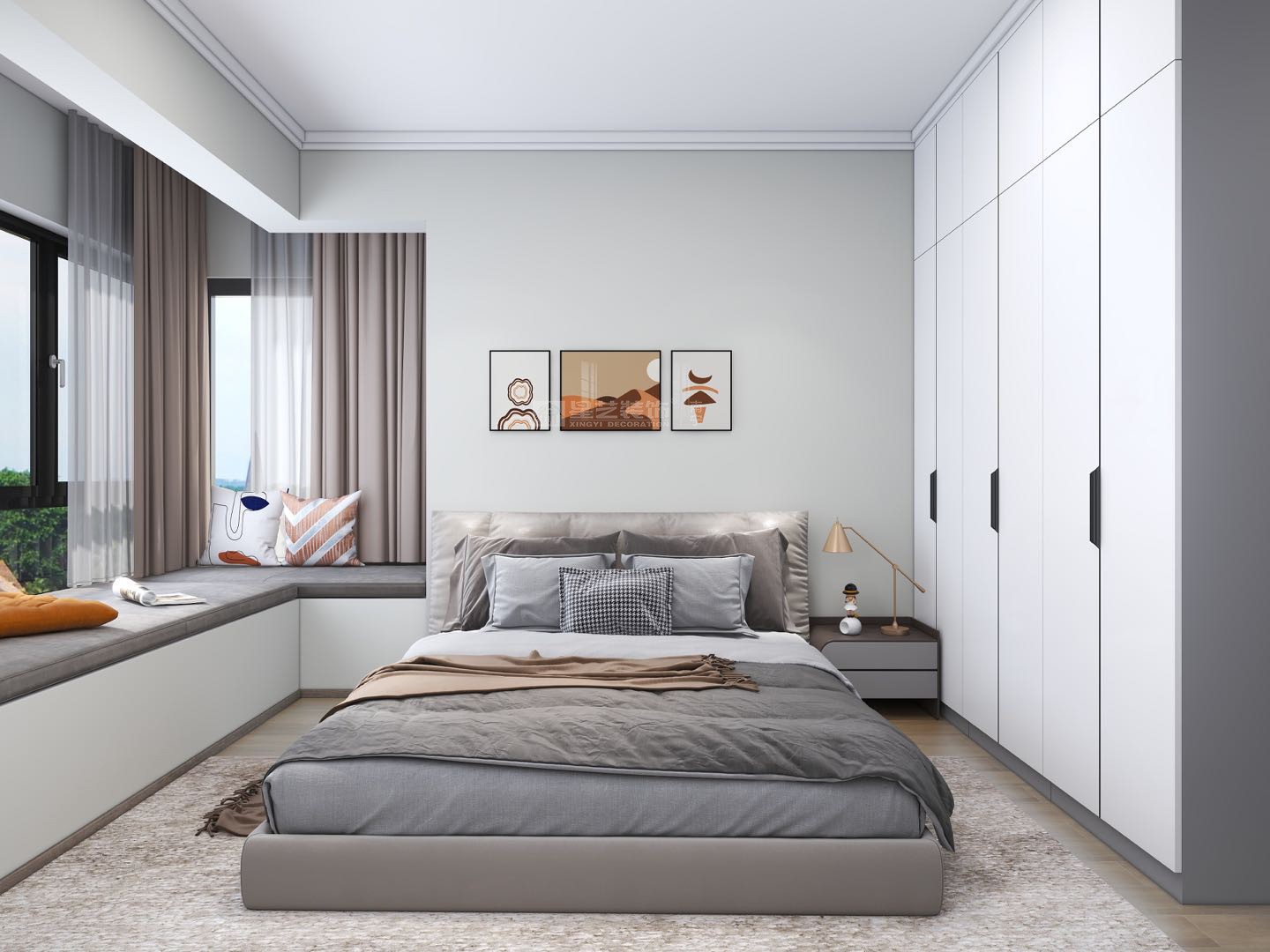 軌道御瓏壹號(hào)城113平現(xiàn)代風(fēng)格臥室裝修效果圖