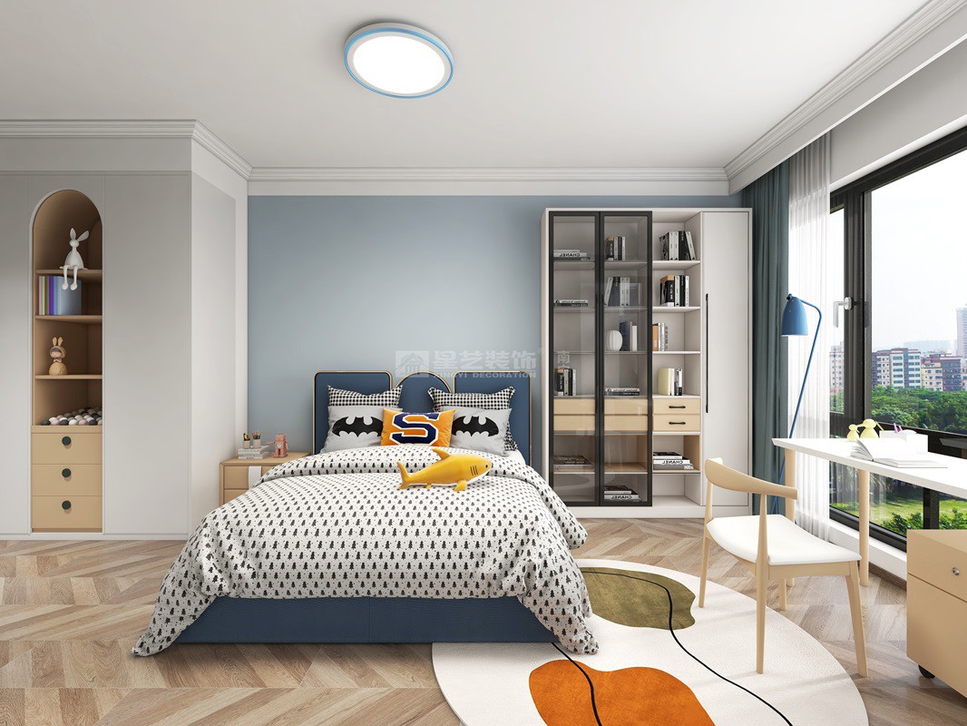榮和瀾山府143平輕法式風格兒童房裝修效果圖