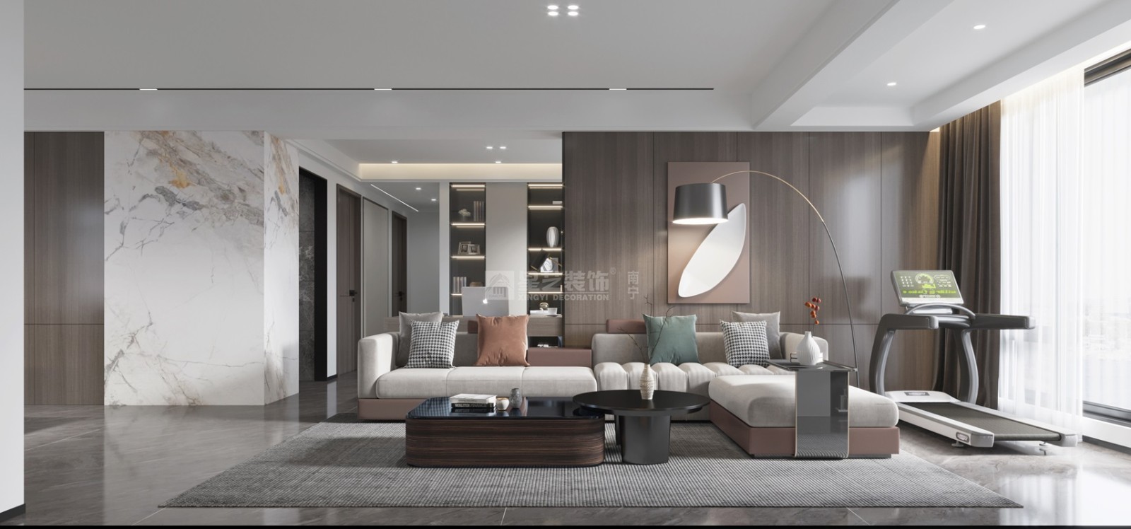 廣源華府145平現代風格客廳裝修效果圖