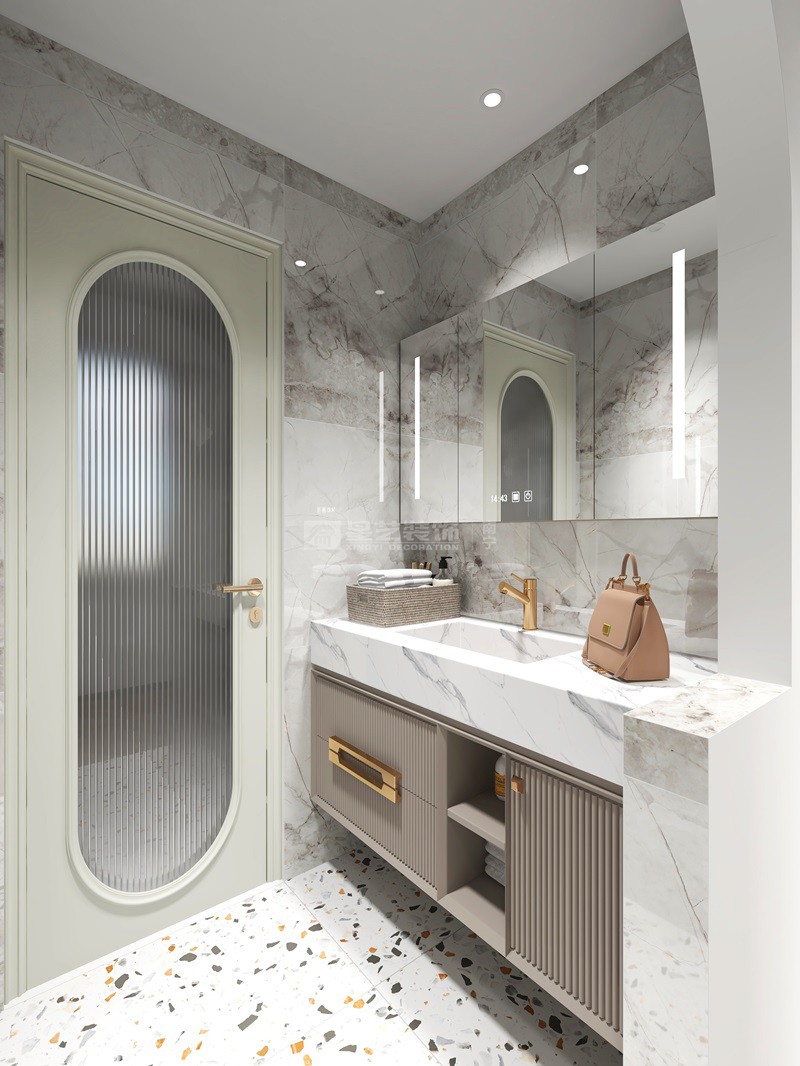 榮和瀾山府143平輕法式風格衛(wèi)生間裝修效果圖