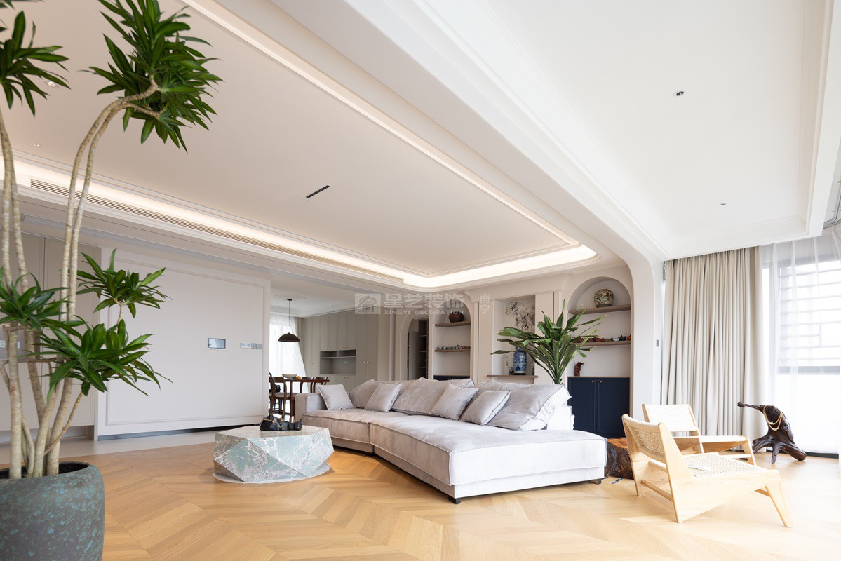 江山璟原270平現(xiàn)代奶油風(fēng)格客廳裝修實景