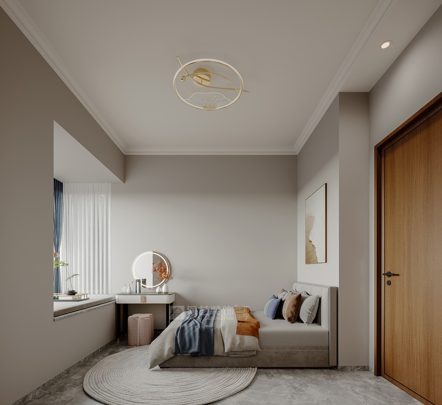 北投荷院120平新中式風格臥室裝修效果圖