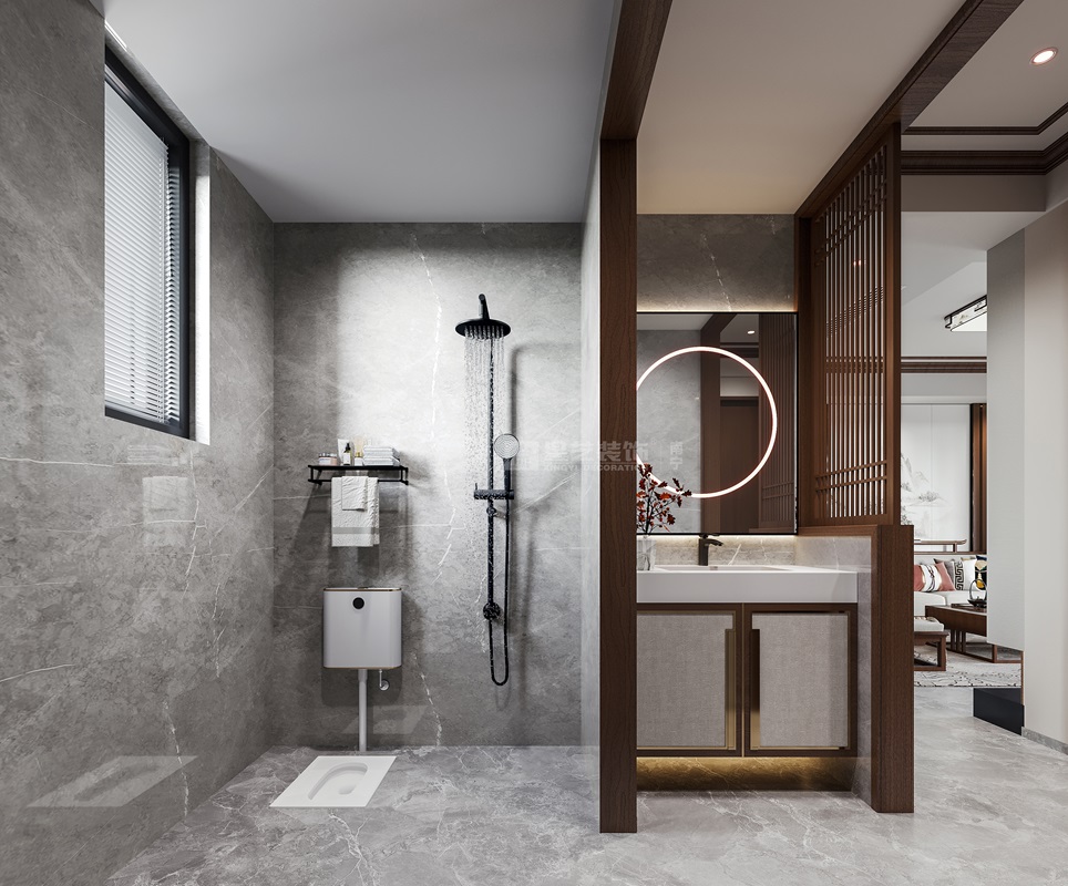 北投荷院120平新中式風格公衛(wèi)裝修效果圖