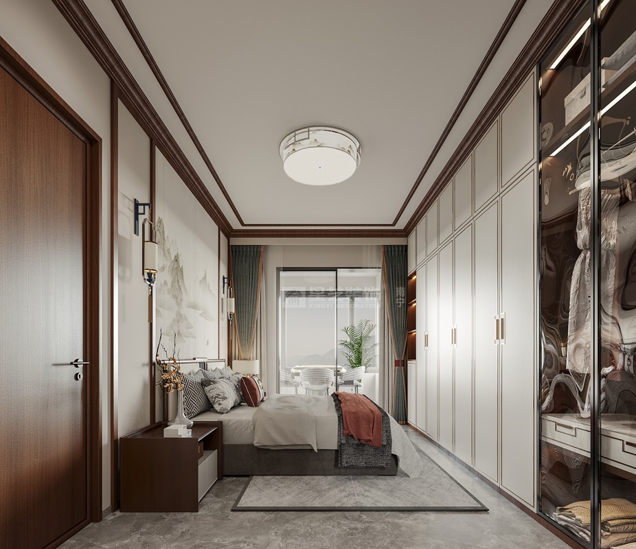 北投荷院120平新中式風格臥室裝修效果圖