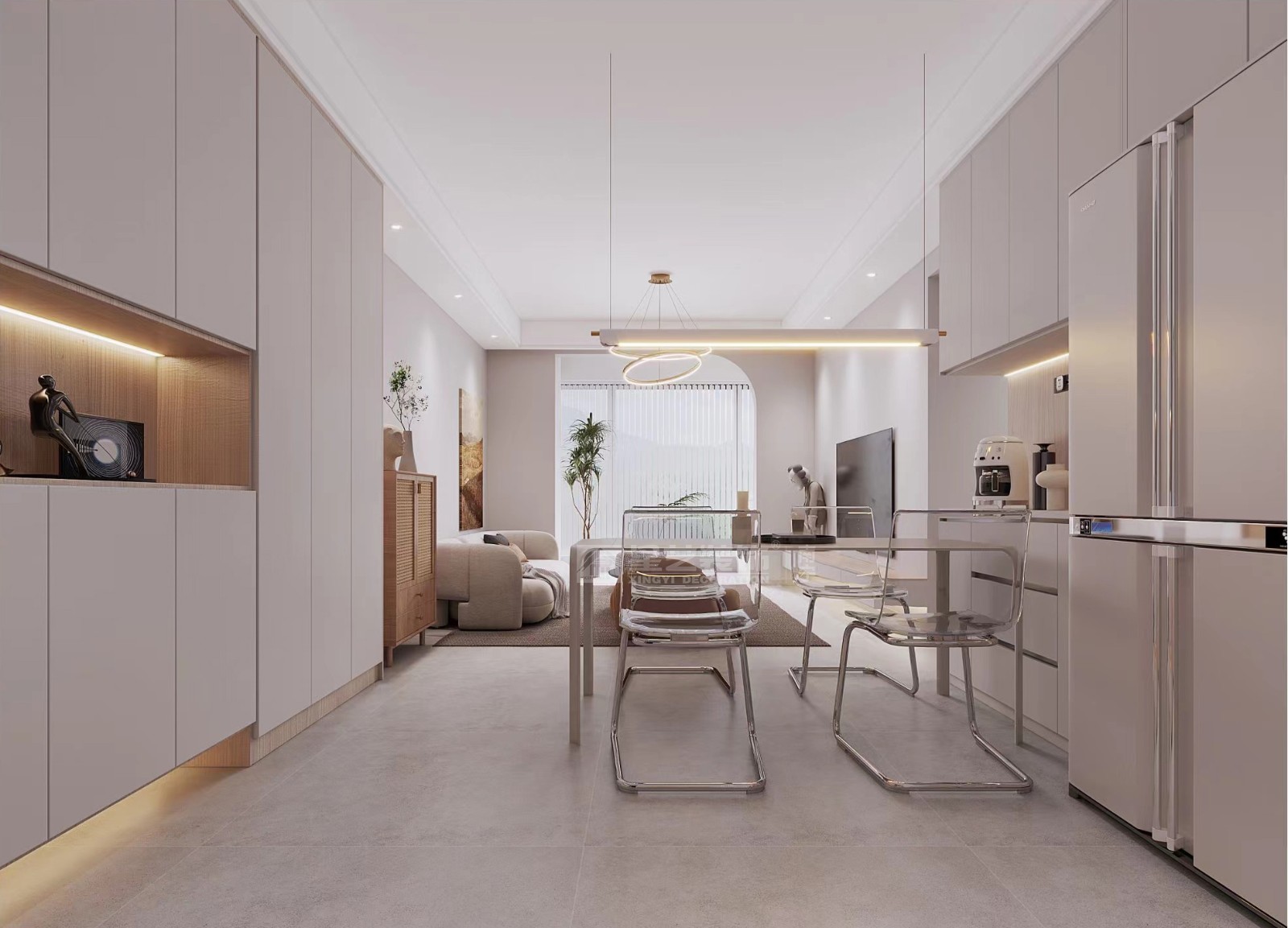 保利領(lǐng)秀廣場(chǎng)89平現(xiàn)代風(fēng)格餐廳裝修效果圖