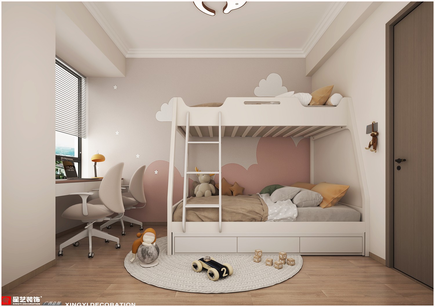 萬達(dá)茂御江國際134平現(xiàn)代 簡約兒童房裝修效果圖