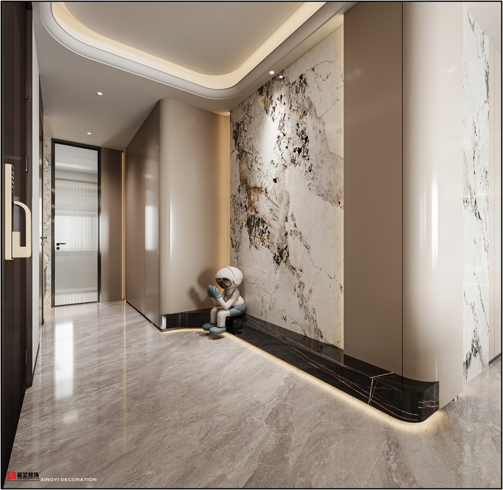 建發(fā)五象印月167平現(xiàn)代簡約玄關裝修效果圖