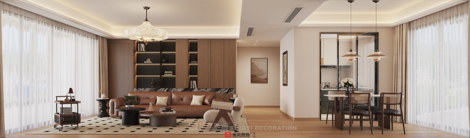 建發(fā)養(yǎng)云180平現代風格客廳裝修效果圖