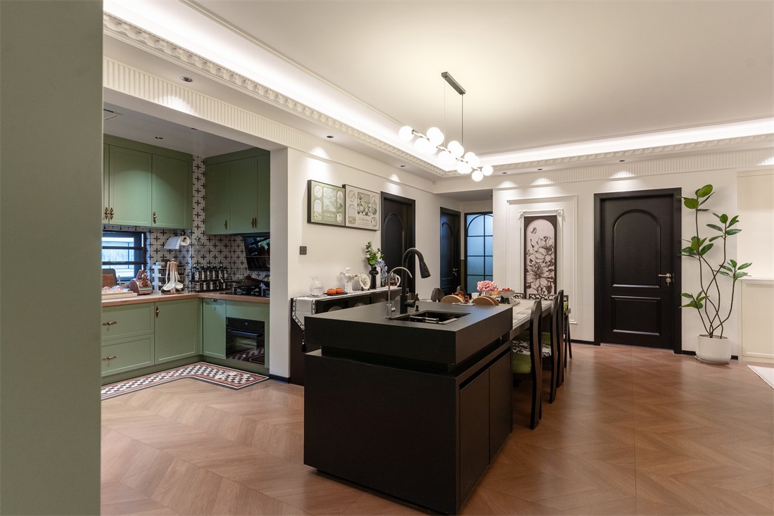 山漸青151平法式餐廳裝修完工實(shí)景圖