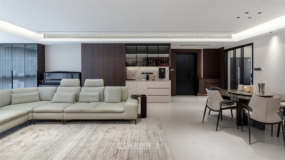 大唐臻觀196平現(xiàn)代簡(jiǎn)約客餐廳裝修完工實(shí)景