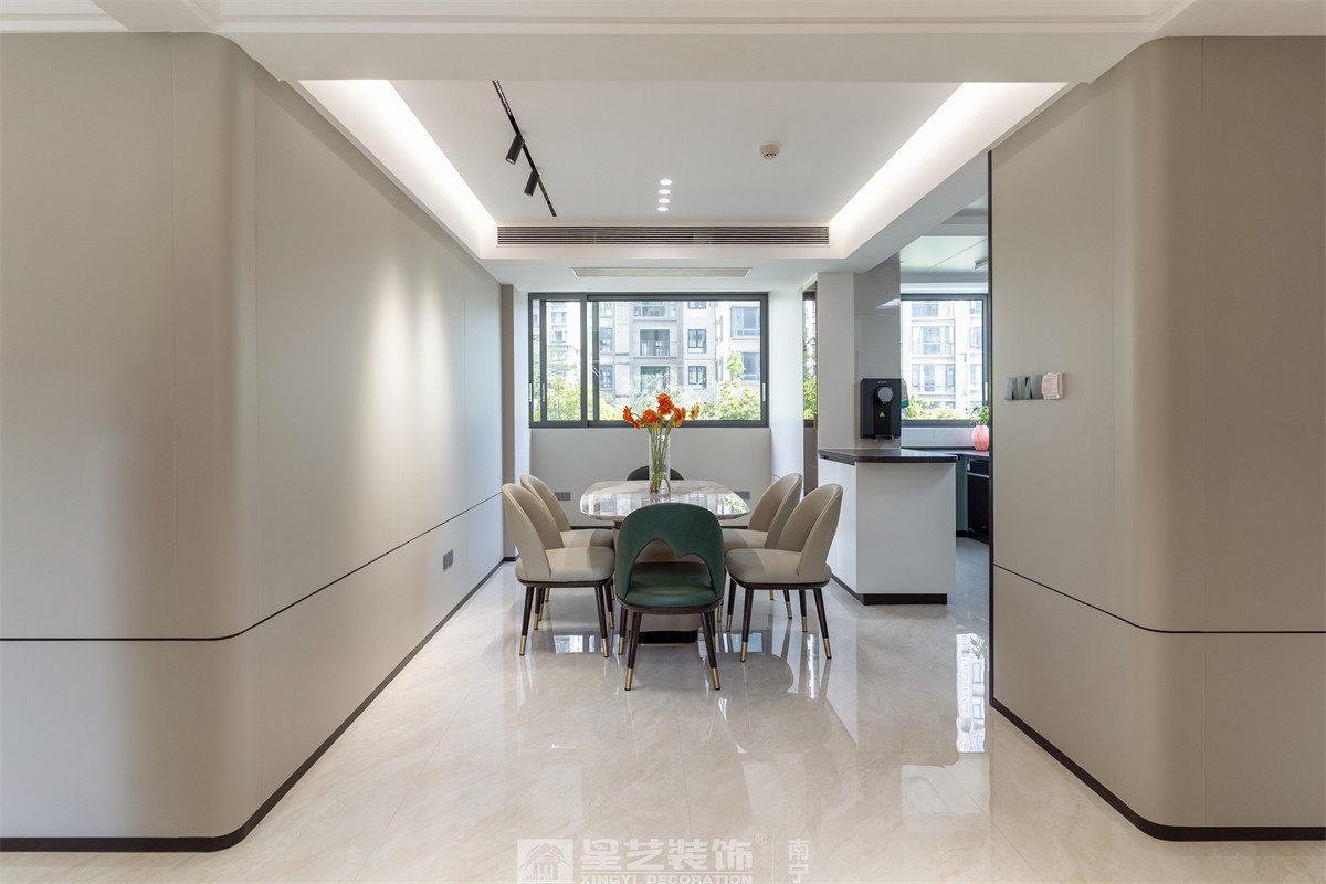 德澤苑220平現(xiàn)代簡約餐廳裝修完工實(shí)景圖