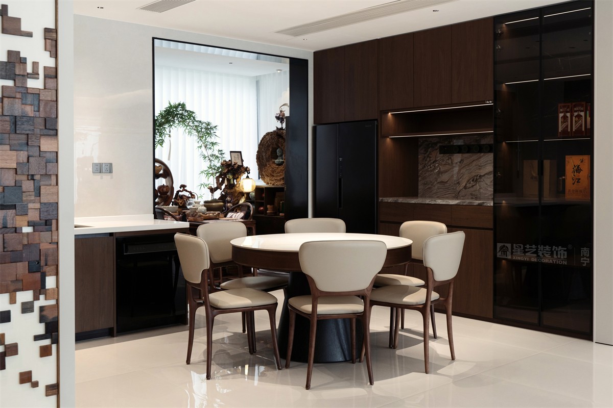 華潤西園潤府143平意式輕奢餐廳裝修完工實景圖