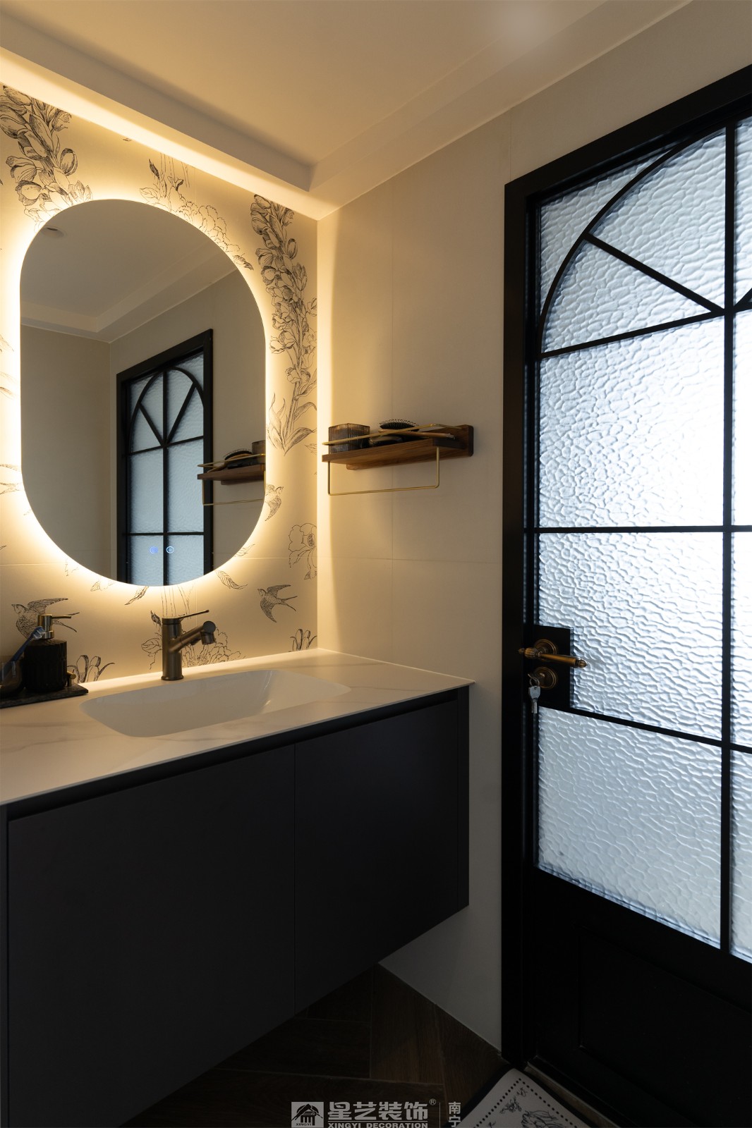 湖畔書院150平法式中古風(fēng)衛(wèi)生間裝修完工實景圖